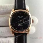 Swiss Rolex Cellini Danaos Replica Watch Rose Gold Black Face